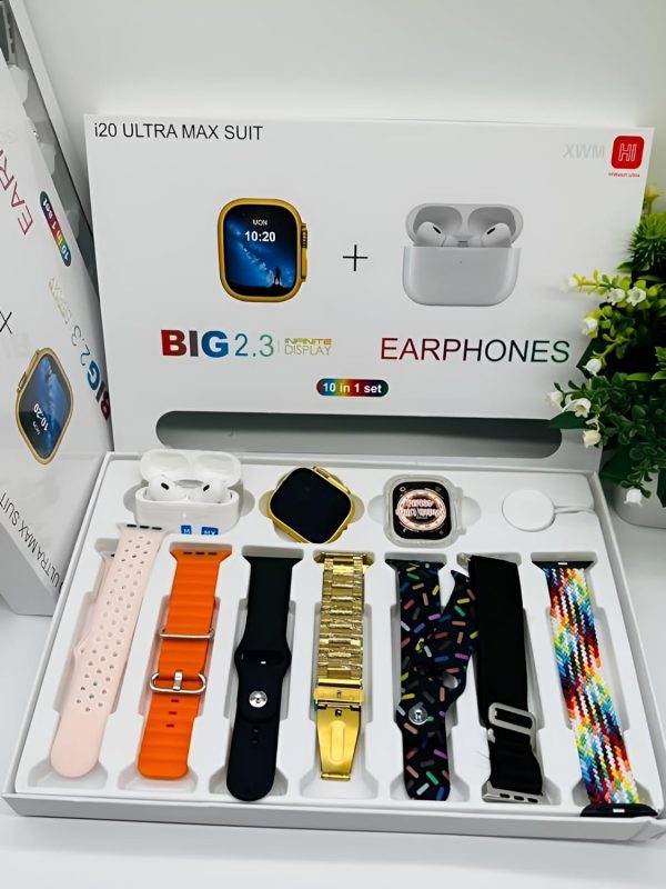 Hiwatch i20 Ultra MAX Suit SmartWatch + Airpods Pro