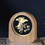 Crystal Ball Led Night Light with Wooden Round Base