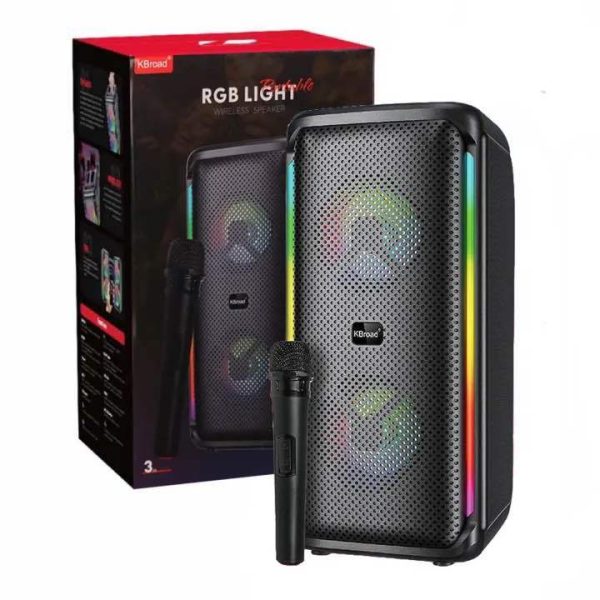KTS-1972 RGB Speaker With Wireless Mic – Portable Bluetooth Karaoke Speaker