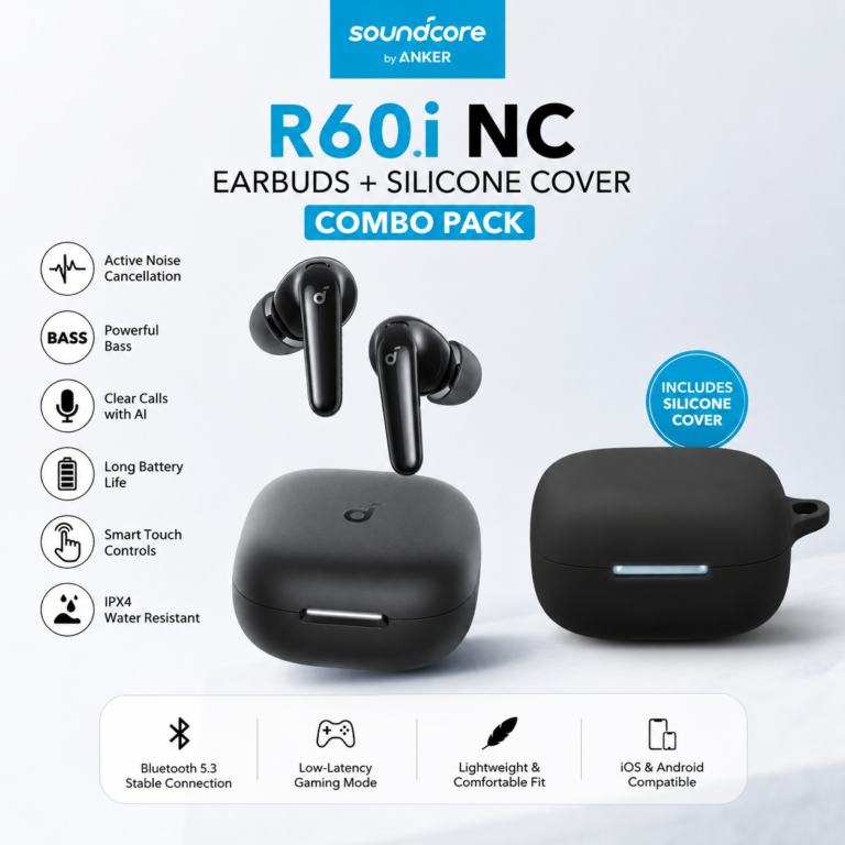 Anker Soundcore R60i NC Earbuds + Silicone Cover Combo Pack | GadgetCity.lk