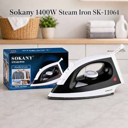 SOKANY PerfectCare SK-11064 1400W steam iron in black and white